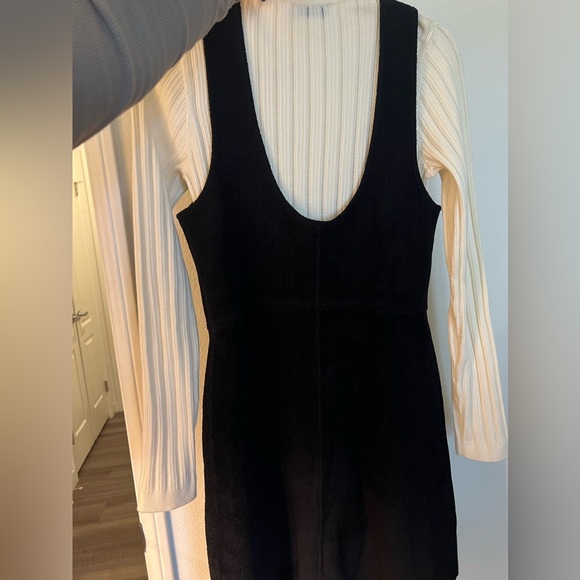 SANDRO Two-Tone Knit Pinafore Dress - Picture 7 of 15